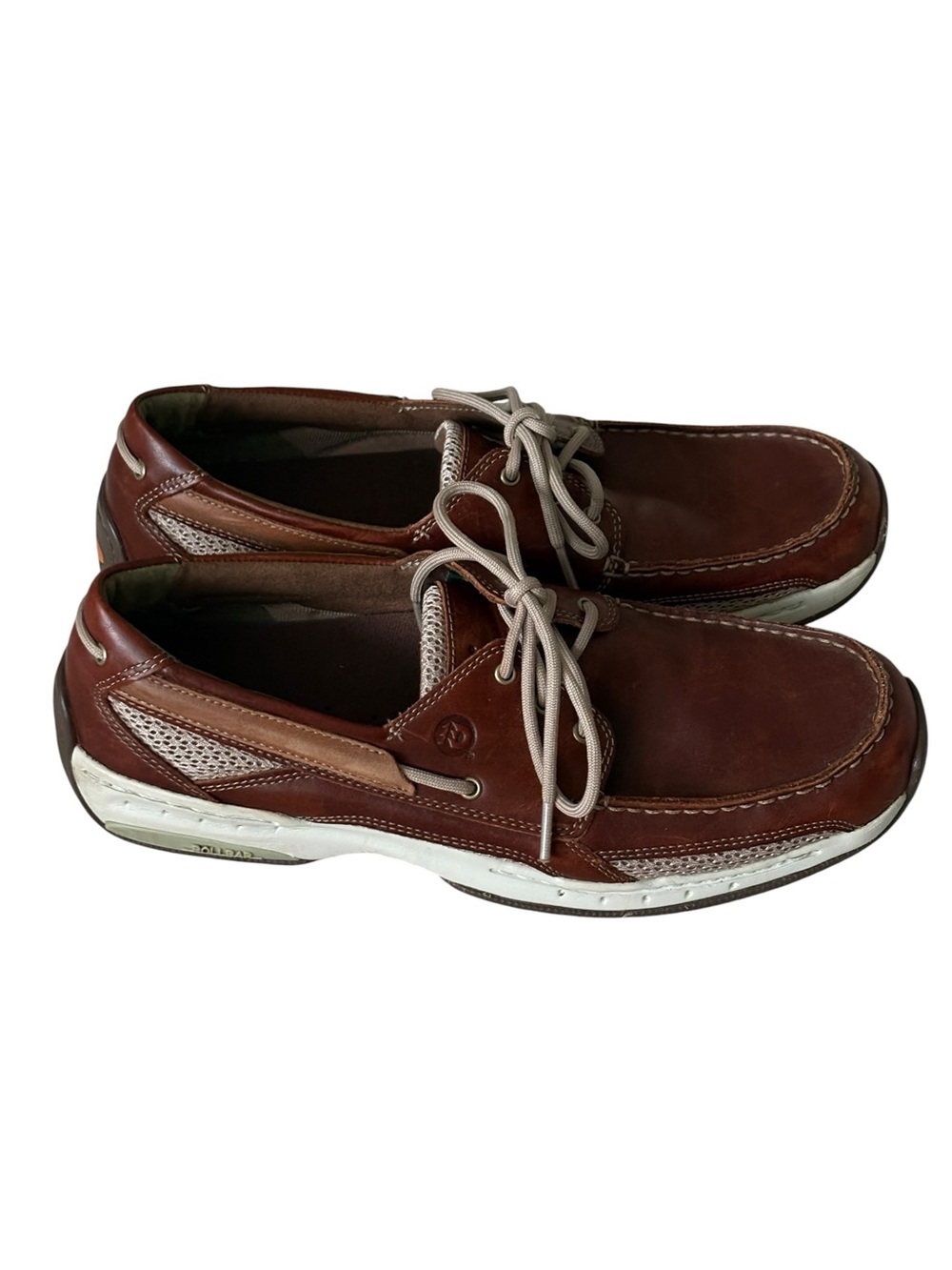 Dunham Mens Captain Boat Shoes Brown Leather Loafers Size 10 Lace Up